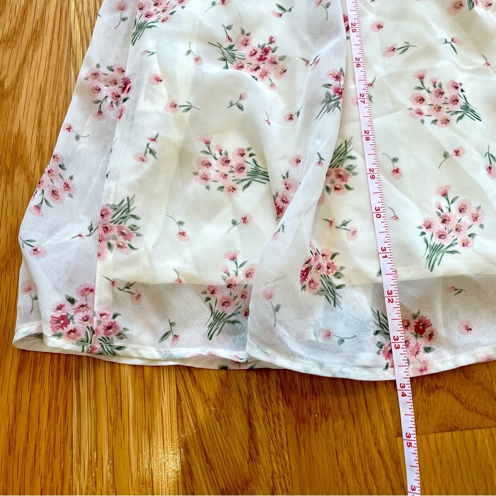 NWT | Allegra K | Floral Lace-up Chiffon Dress | XS - Picture 13 of 15